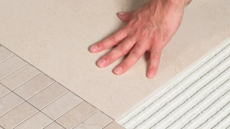 مراحل چسباندن سنگ روی سرامیک