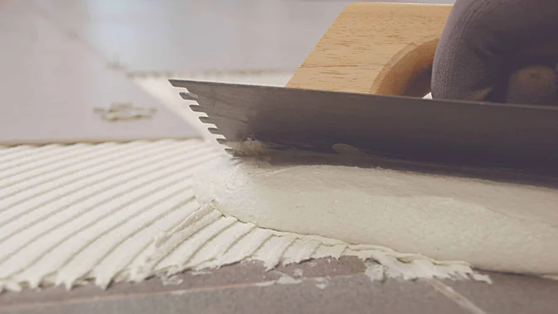 Installation of ceramics through glue