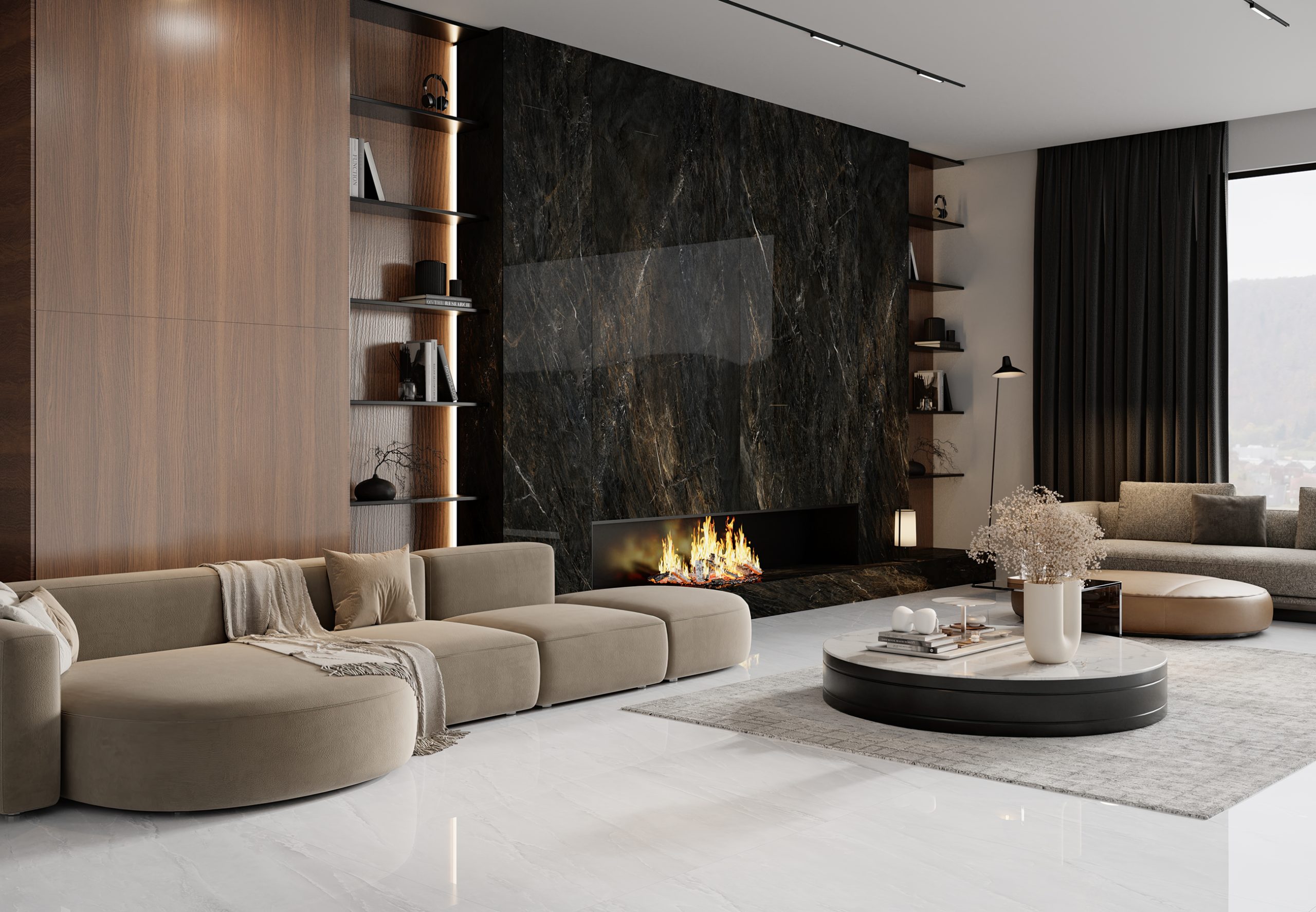 Molten lava in the heart of your living room.