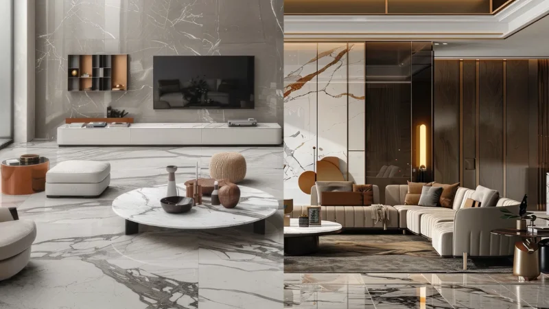 هارمونی رنگ و بافت در نشیمن مدرن